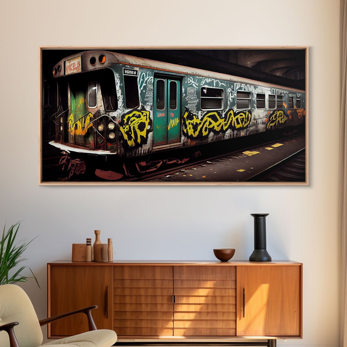 Graffiti Subway Car Underground Tunnel Urban Street Art Photo Poster - Image 6