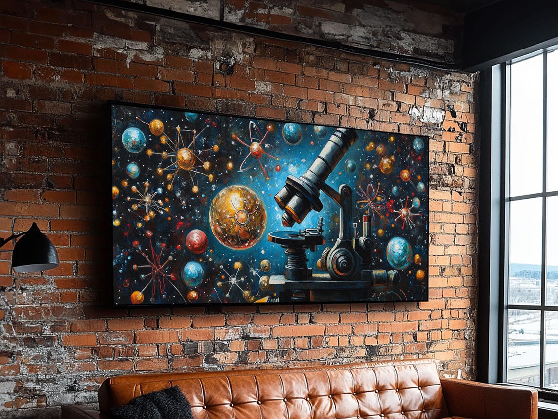 Microscope Space Cosmos Planets Atoms Science Education Wall Poster - Image 5