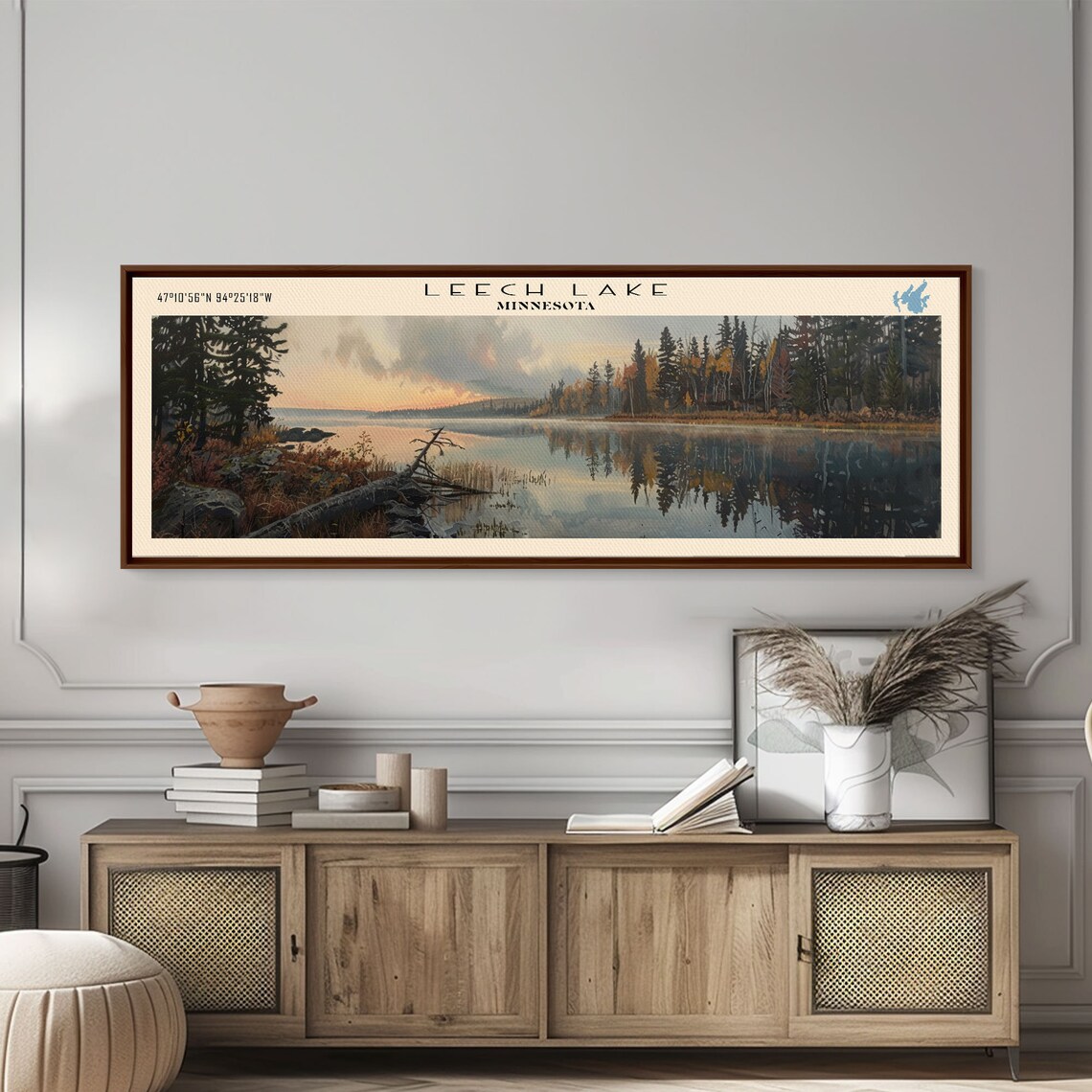 Leech Lake Travel Poster, Lake House Wall Art Print - Image 2