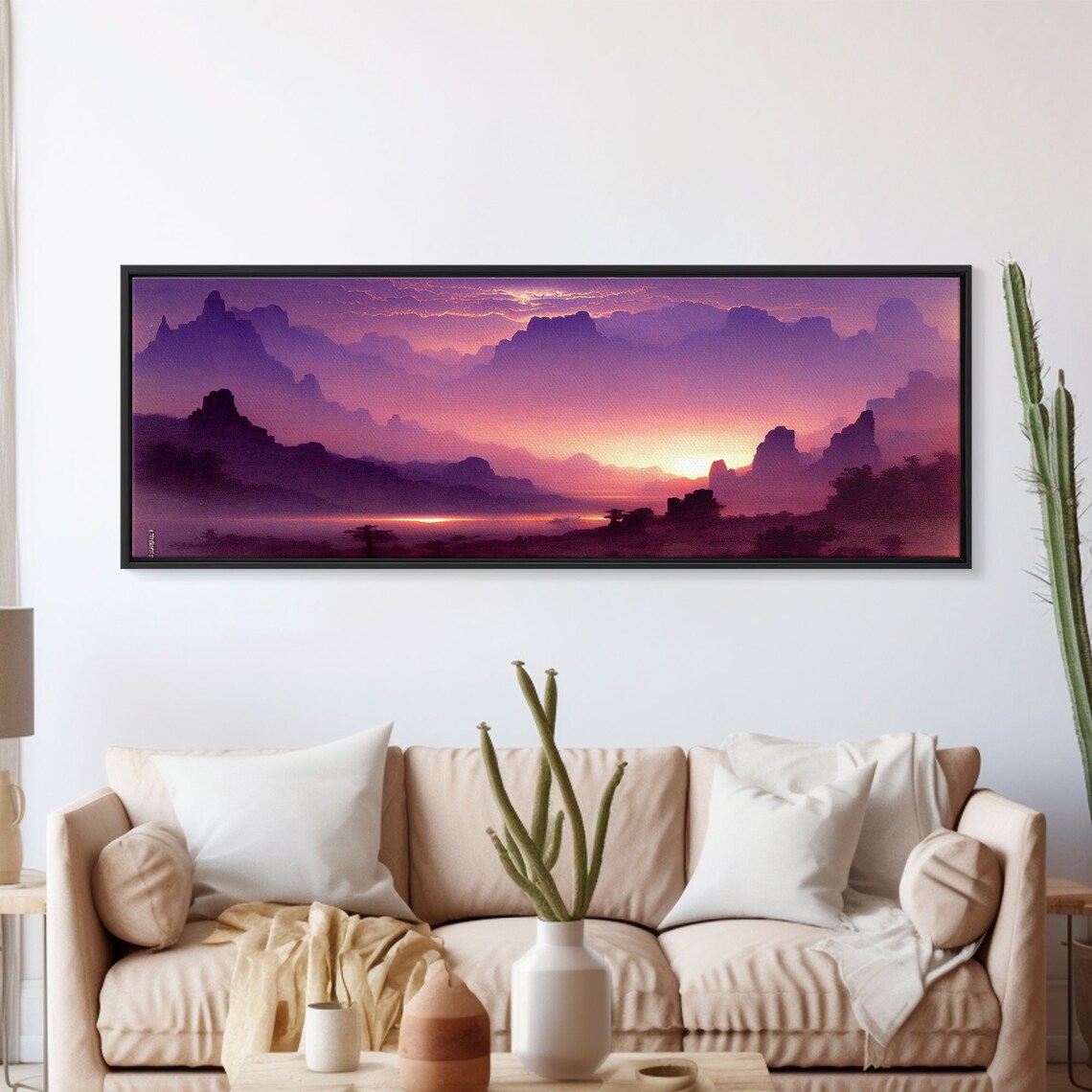 Beautiful Mountain Scene at Sunset, Wall Art Print - Image 5