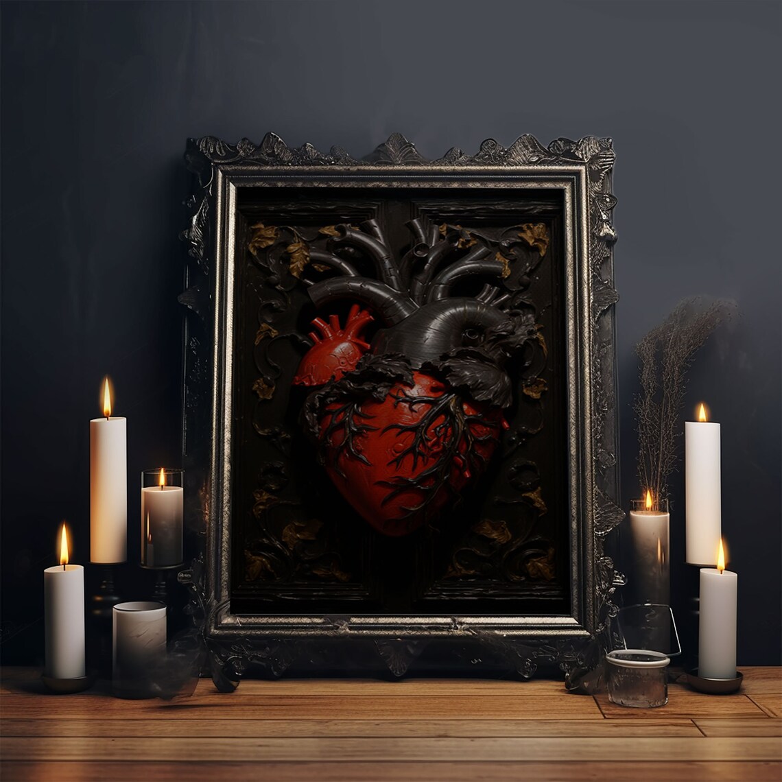 Vampire Black Heart, Vintage Gothic Art Print - Image 5