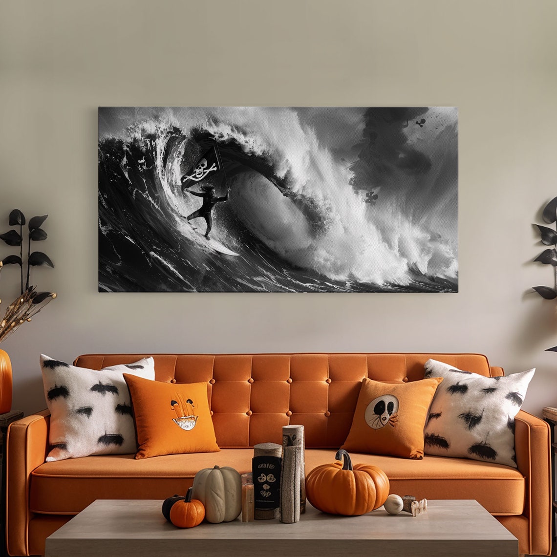 Skull And Crossbones Pirate Surfer Pirate Surf Mancave Decor Office Decor Pirate Surfer - Image 5