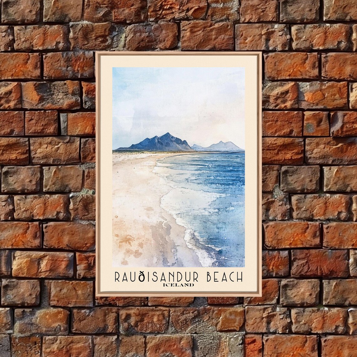 Rauðisandur Beach Iceland Pale Sand Mountain Coast Travel Poster - Image 5