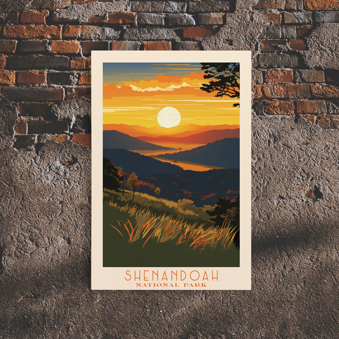 Shenandoah National Park Blue Ridge Sunset Retro Mountain Travel Poster - Image 6