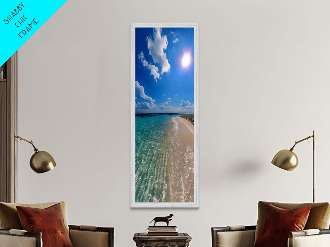 Clear Turquoise Ocean Sandy Beach Bright Sun Tropical Photo Poster - Image 4