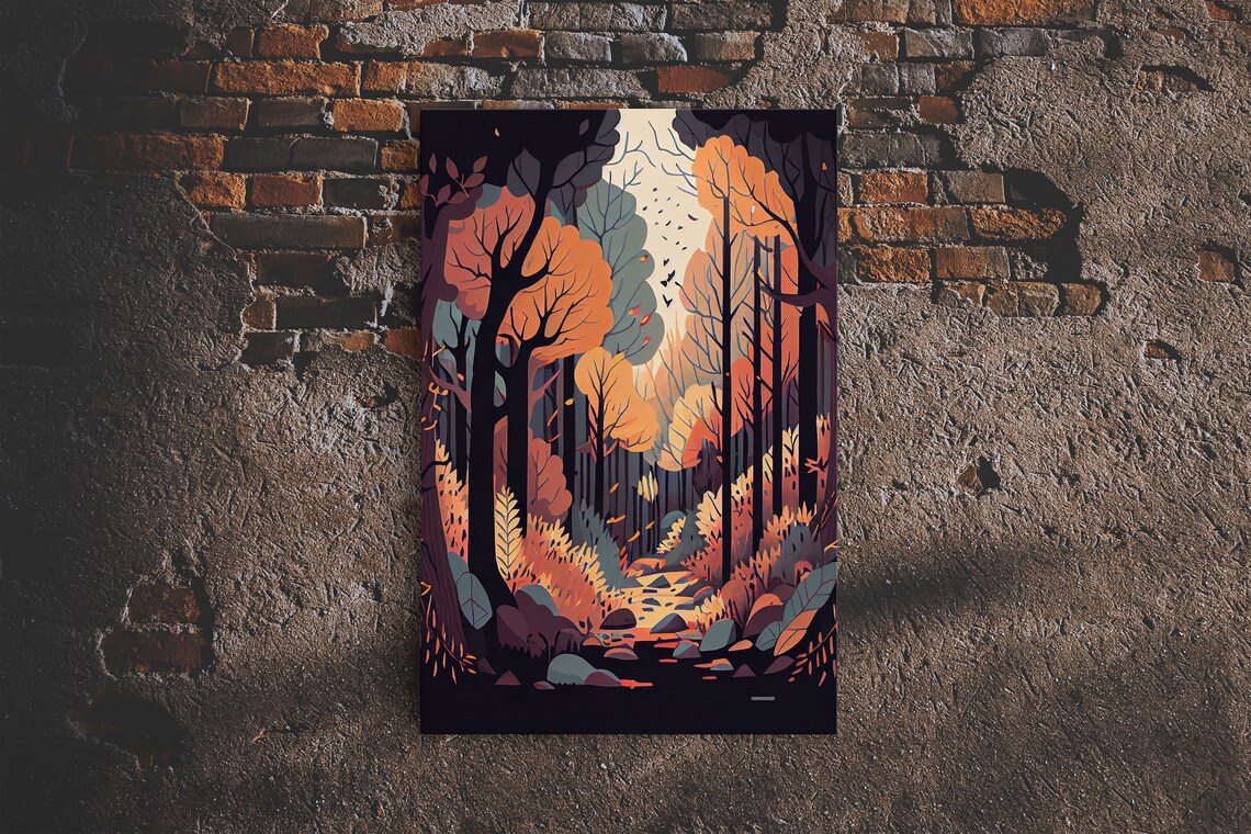Autumn In The Forest, Fall Scene Art Print