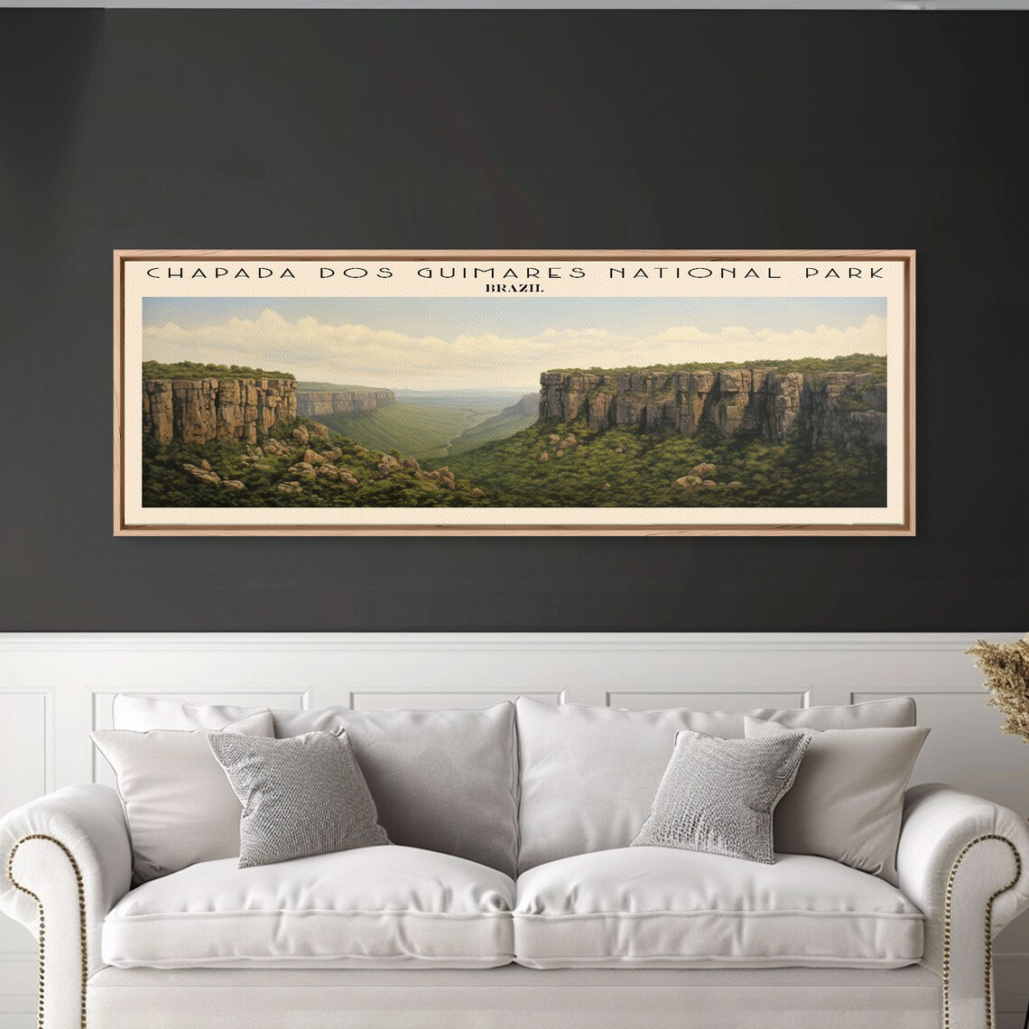 Chapada dos Guimaraes Brazil Red Rock Cliffs Green Valley Travel Poster - Image 2