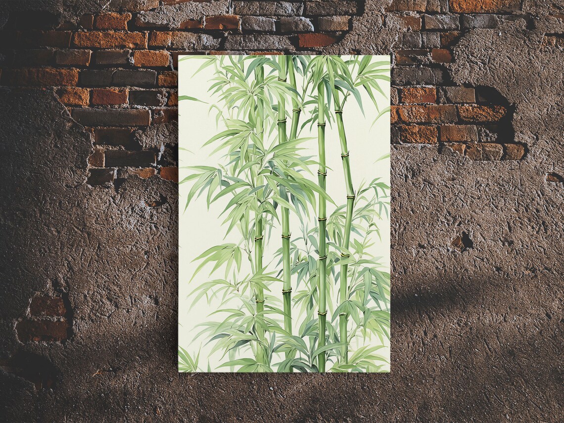 Wabi Sabi Bamboo Botanical Art Print, Zen Decor