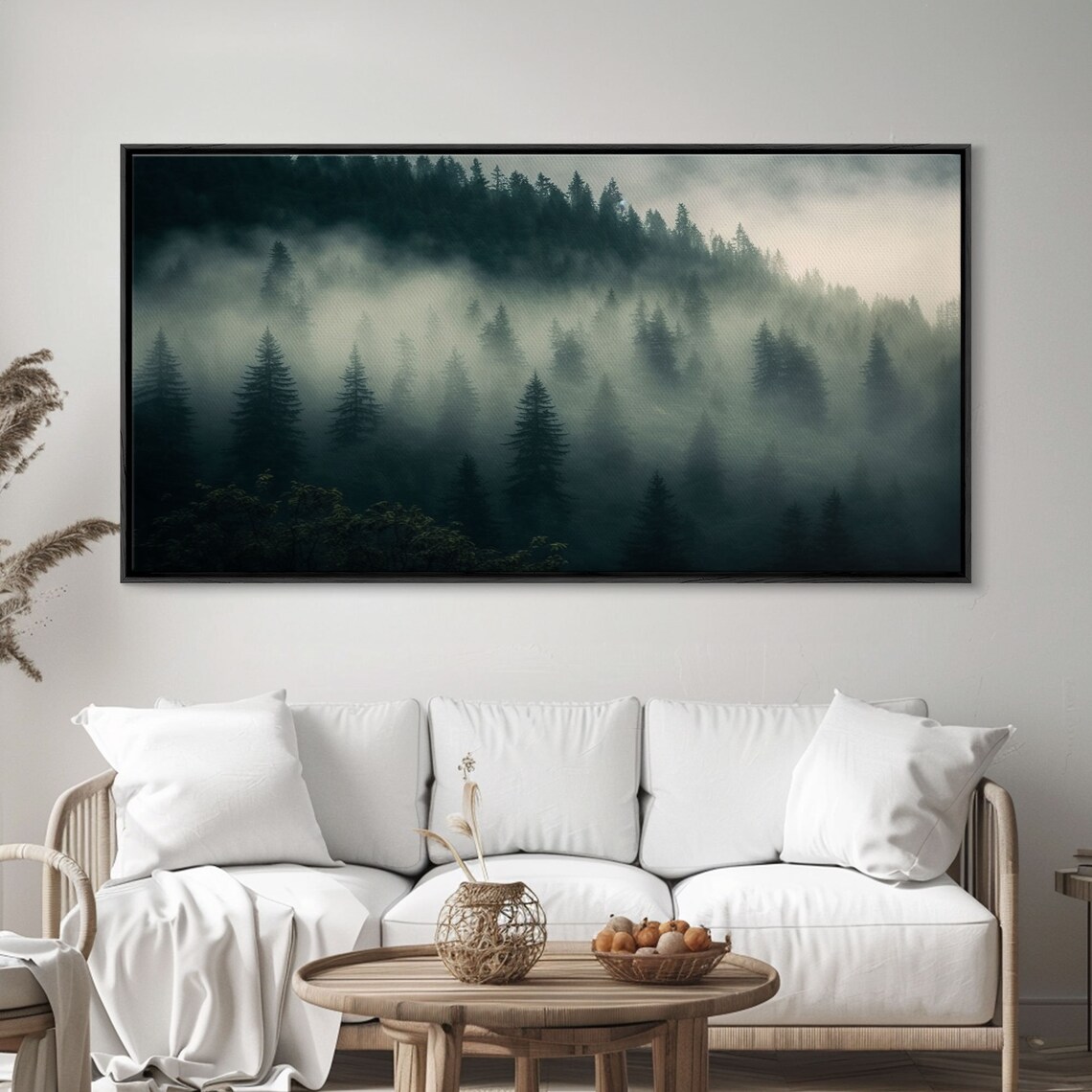 Foggy Pine Forest Canadian Landscape Art Print - Image 5