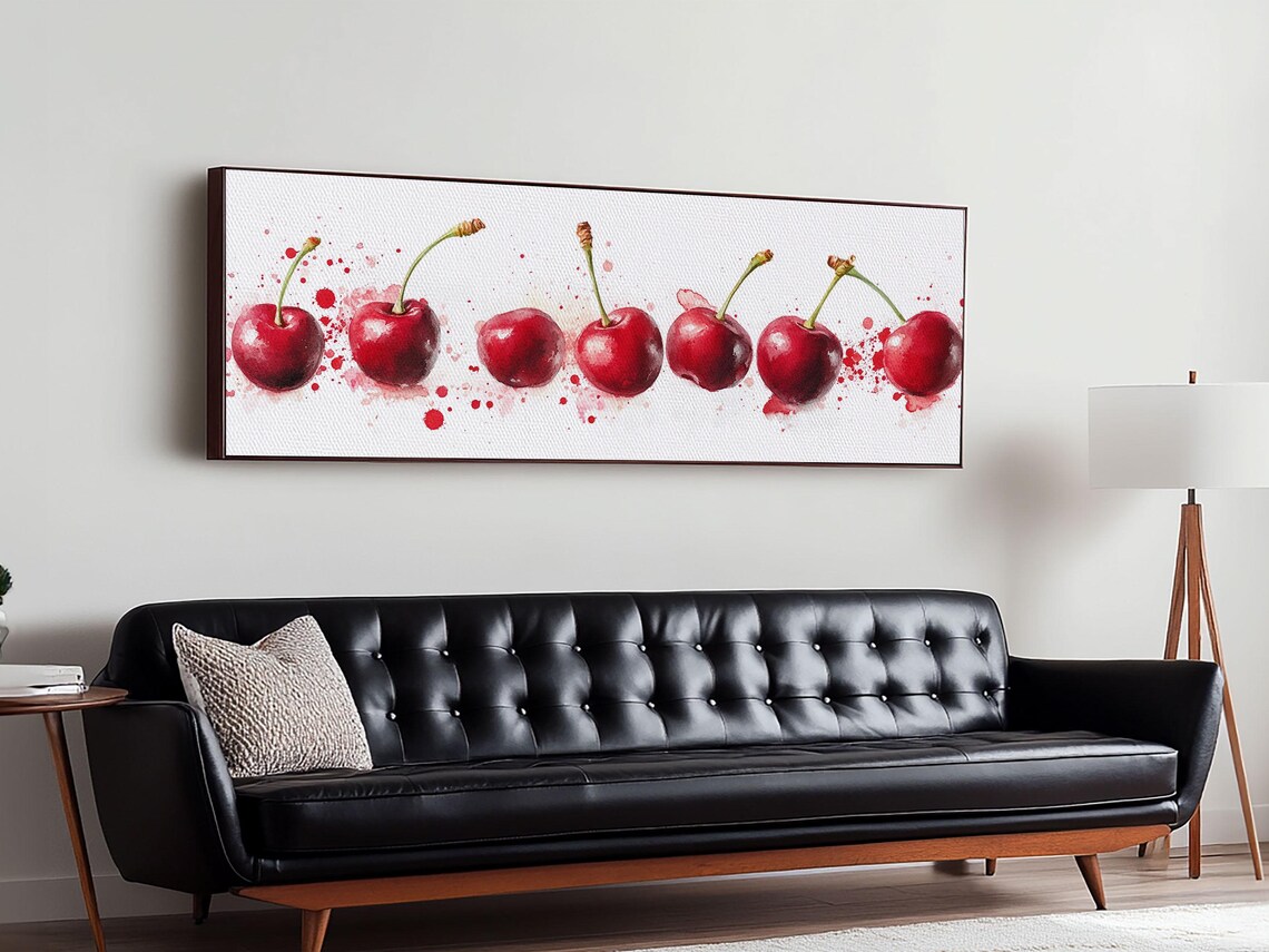 Original Cherry Painting Print Panoramic Fruit Illustration Home Decor For Kitchen Framed Wall Art Dining Room Decor - Image 6