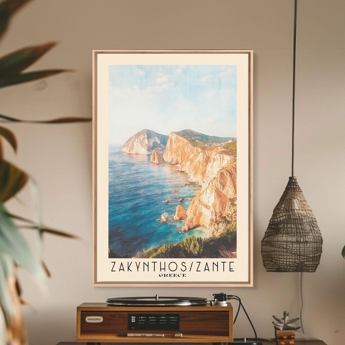 Zakynthos Zante Greece Ionian Sea Limestone Cliffs Coastal View Poster - Image 3