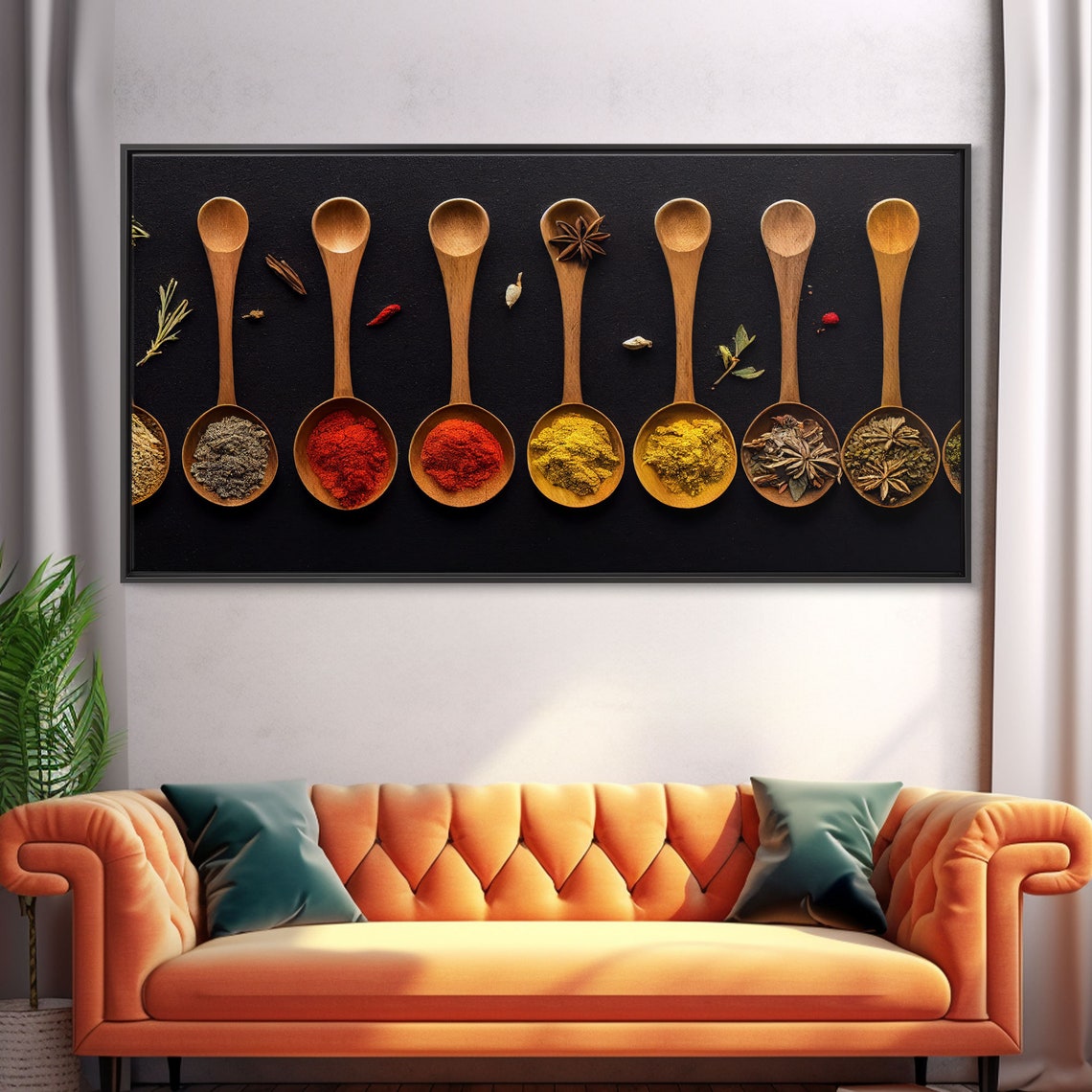 Kitchen Spices Wooden Spoons Paprika Turmeric Star Anise Wall Art - Image 4