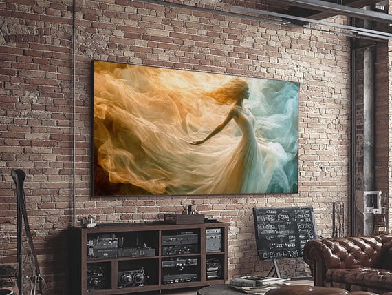 Flowing Fabric Spirit Framed Print Zen Wall Art Yoga Art Goddess Art Print Moody Art Boho Wall Art Pink Wall Art Vertical Art