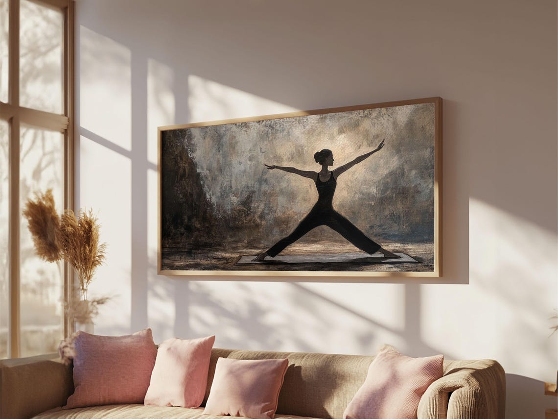 Warrior Pose Print Zen Yoga Wall Art Neutral Modern Minimalist Living Room Home Decor Therapy Art Unique Gift Idea Boho - Image 2
