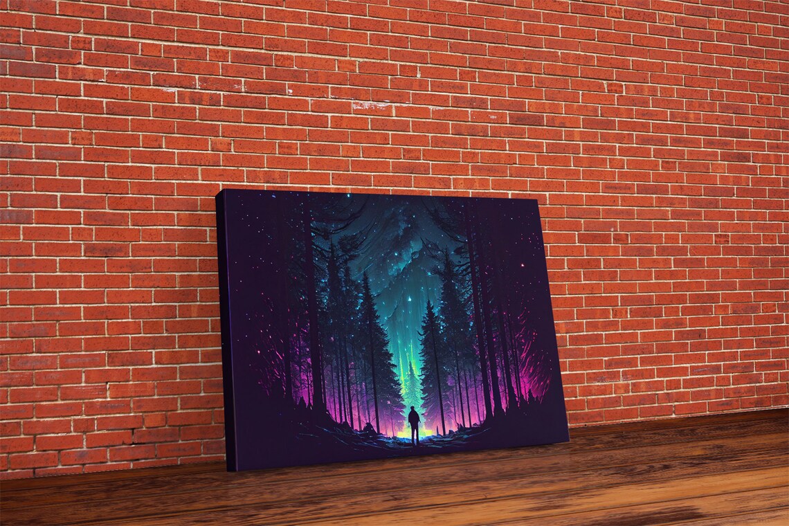 Van Gogh-Inspired Starry Night Forest Art Print - Image 6