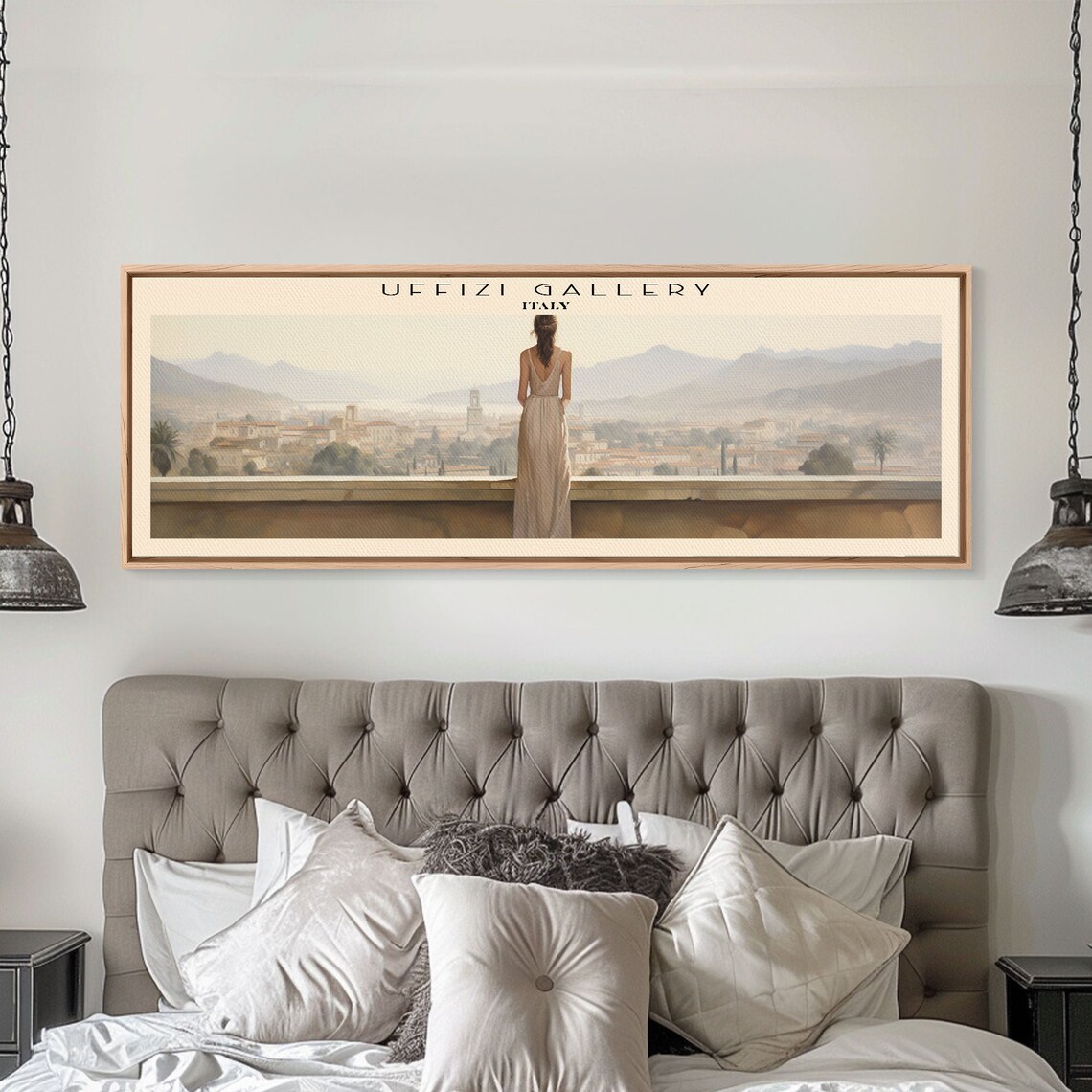 Uffizi Gallery Italy Florence Terrace City View Golden Travel Poster - Image 6
