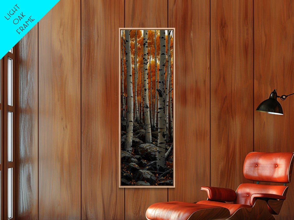 Golden Autumn Birch Forest White Trunks Fall Foliage Nature Poster - Image 5