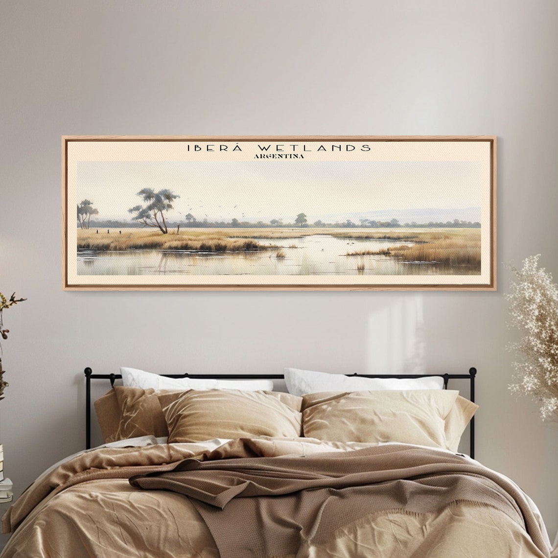 Ibera Wetlands Argentina Golden Reeds Calm Water Panoramic Poster - Image 4