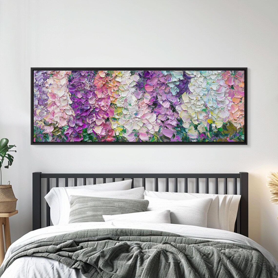 Pink Purple Impasto Floral Abstract Blossoms Oil Painting Art Poster - Image 5