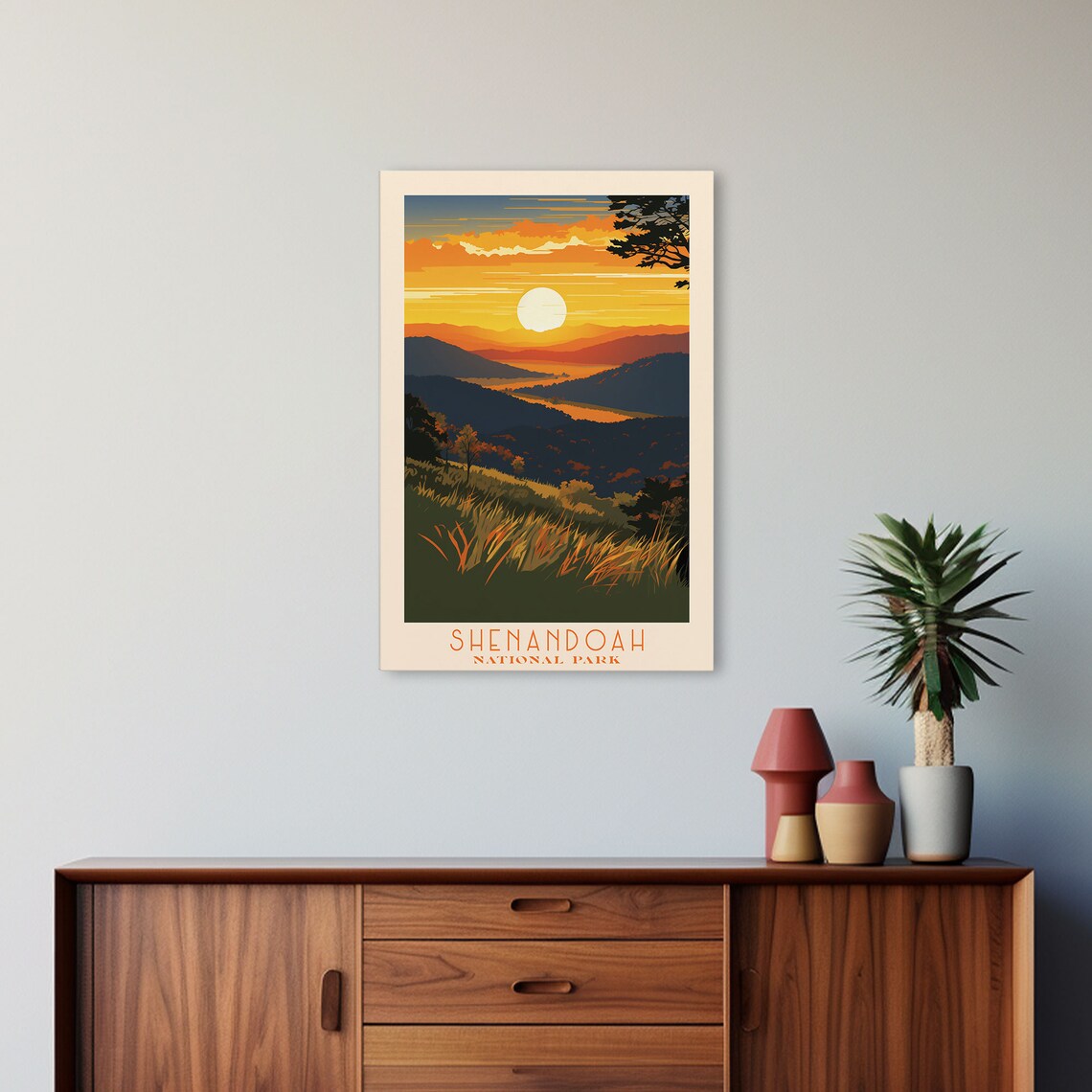 Shenandoah National Park Blue Ridge Sunset Retro Mountain Travel Poster - Image 5