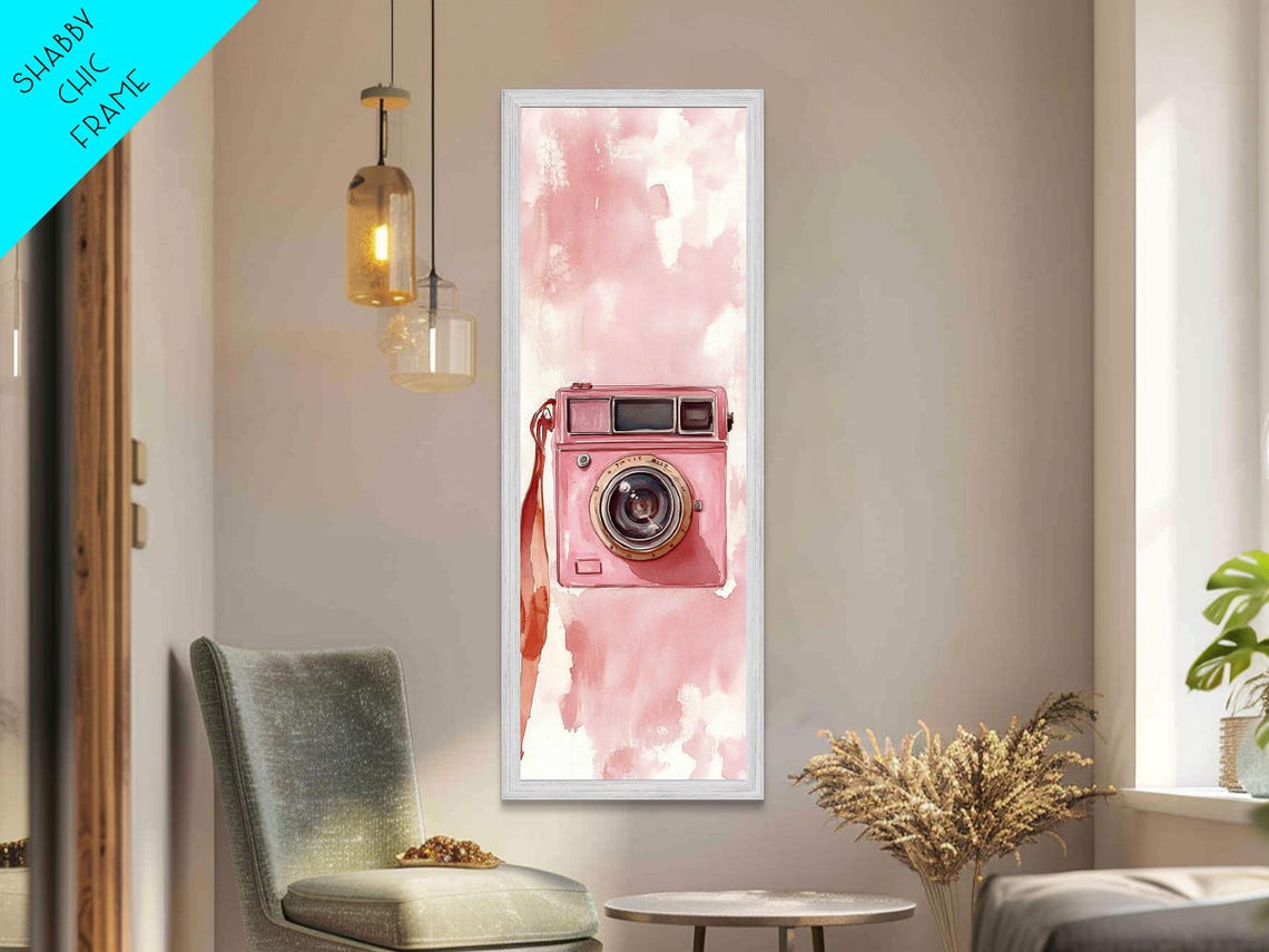 Vintage Camera Print Whimsical Art Cottagecore Wall Art Light Pink Wall Art Rustic Decor Gift Idea Vertical Feminine Art - Image 6