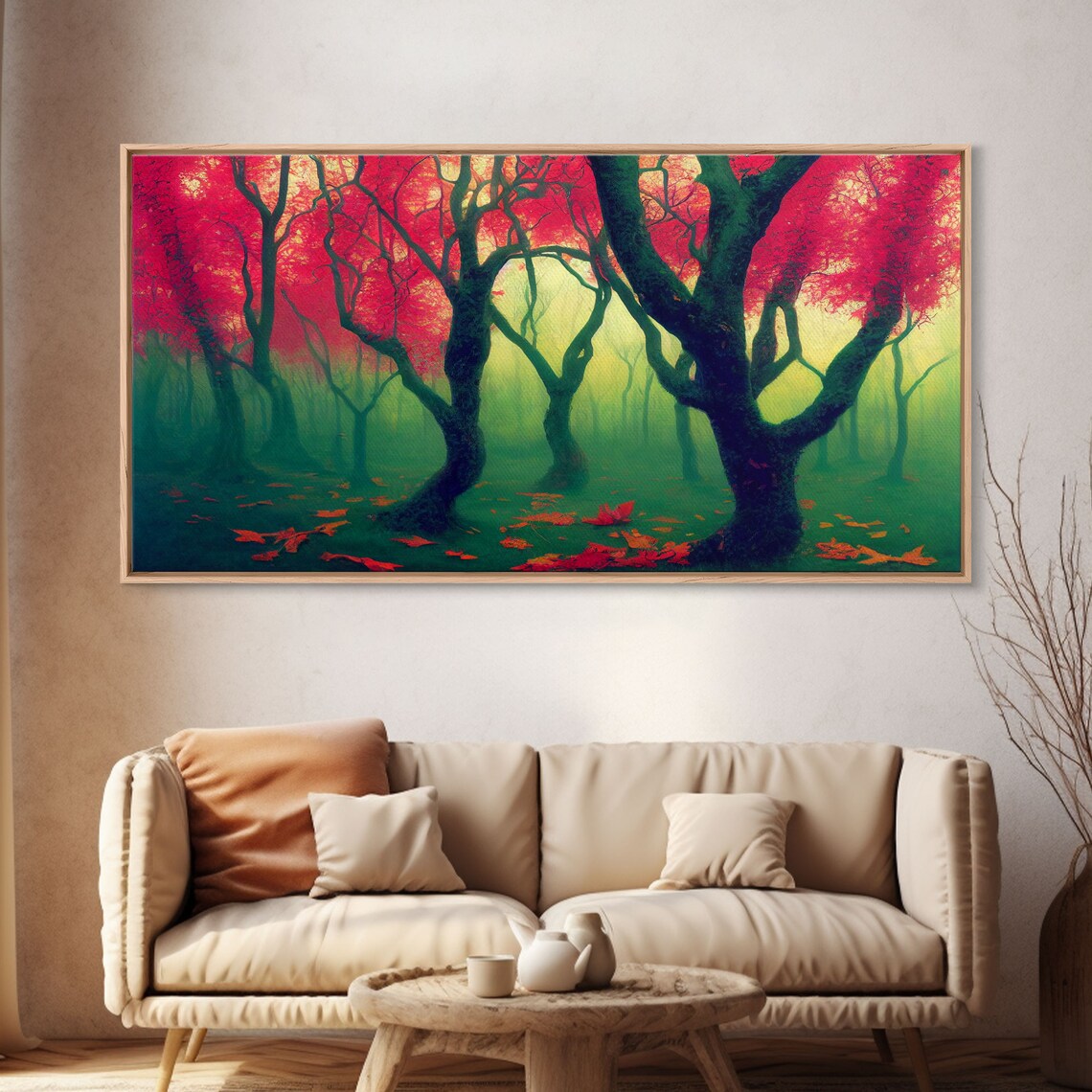Japanese Maple Forest, Nature Landscape Art Print - Image 4