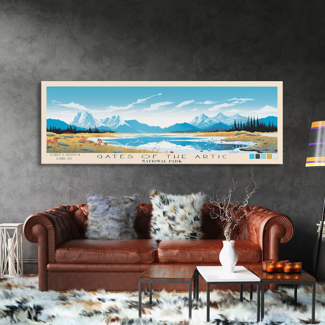 Gates Of The Arctic National Park Snowy Peaks River View Travel Poster - Image 3