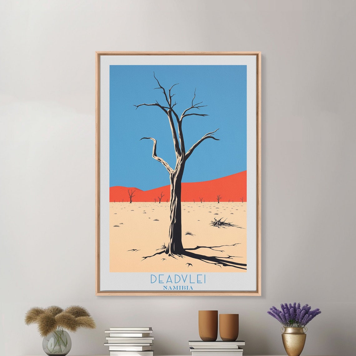 Deadvlei Namibia Dead Camelthorn Tree Red Dunes Clay Pan Travel Poster