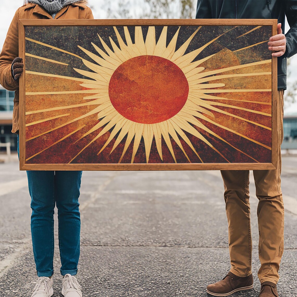 Abstract Midcentury Modern Sunburst, Art Deco Style - Image 3