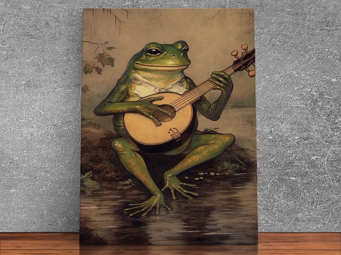 Banjo Toad Frog Funny Vintage Retro Poster Print - Image 5