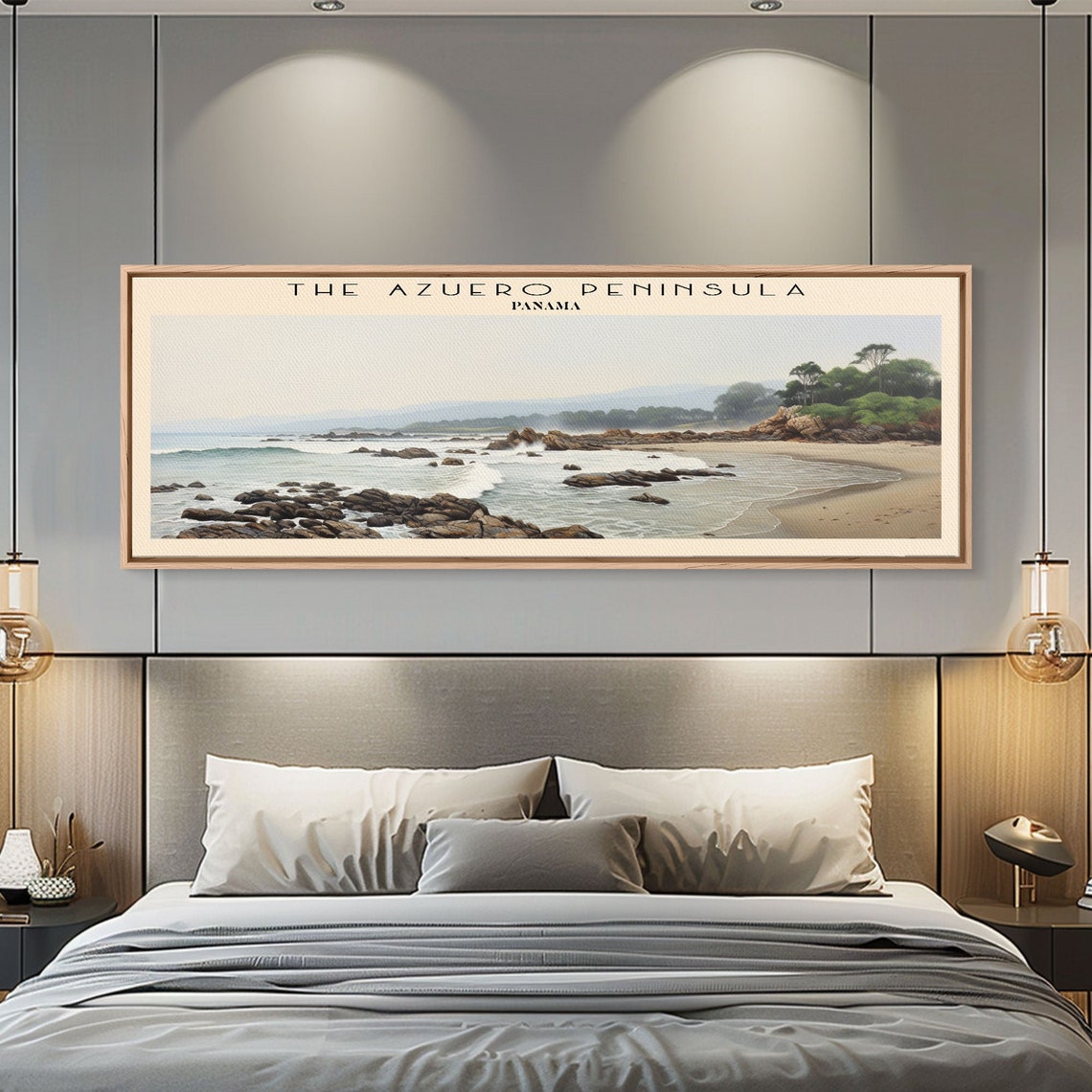 Azuero Peninsula Panama Rocky Beach Coastal Waves Panoramic Poster - Image 6