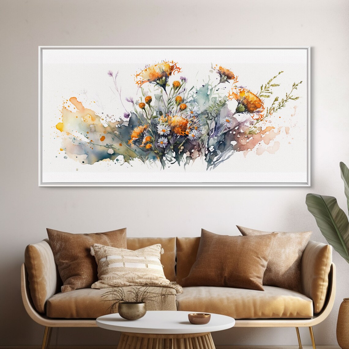 Rustic Farmhouse Floral Watercolor Wall Art Print - Image 5