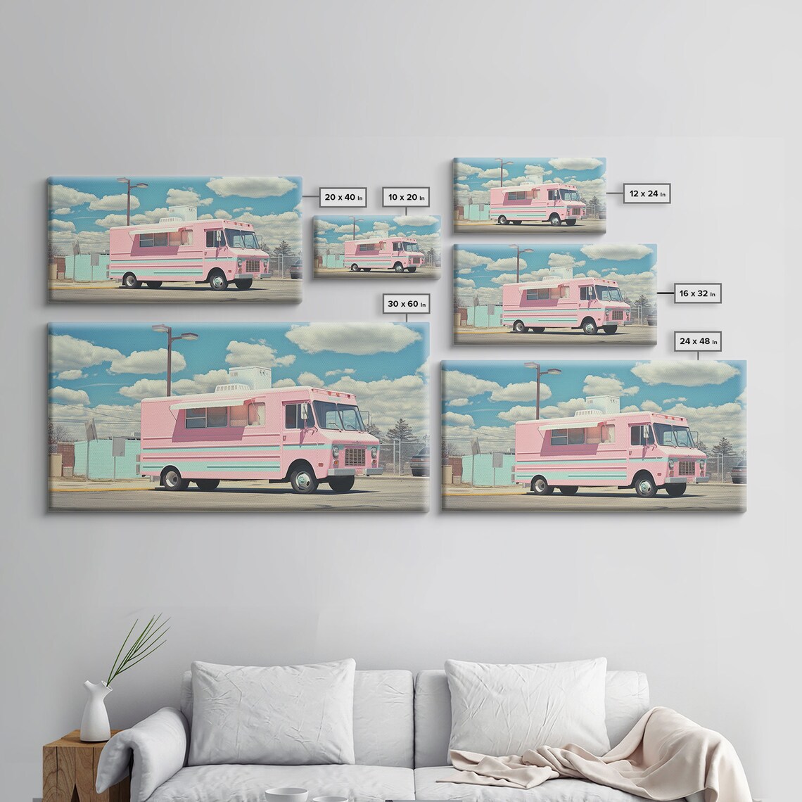 Retro Vaporwave Ice Cream Truck, Vintage Style Art Print - Image 2