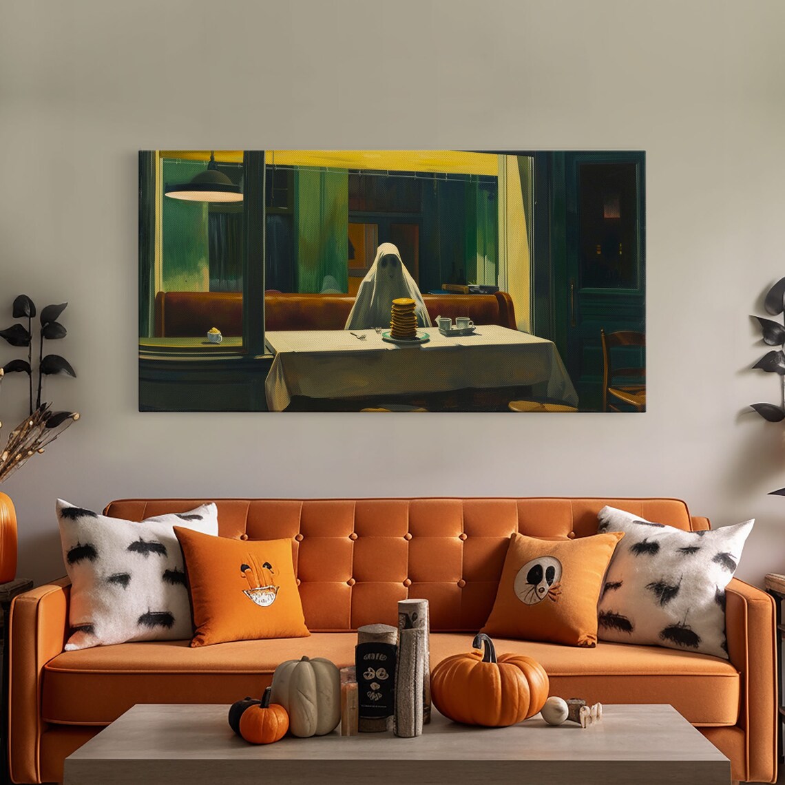 Haunted Diner Ghost Having A Stack Of Pancakes Art Print - Image 5