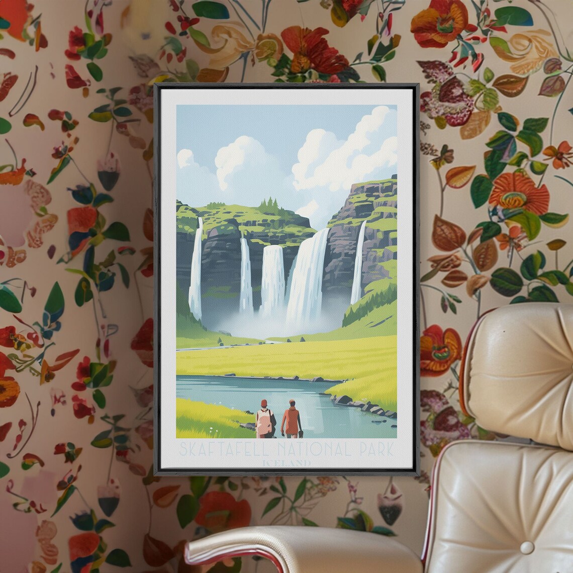 Skaftafell National Park Iceland Waterfalls Green Valley Poster - Image 3
