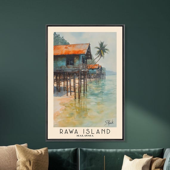 Rawa Island Malaysia Watercolor Beach Print Vacation Gift Malaysia Wall Art Beach Painting Beach Decor Beach Painting