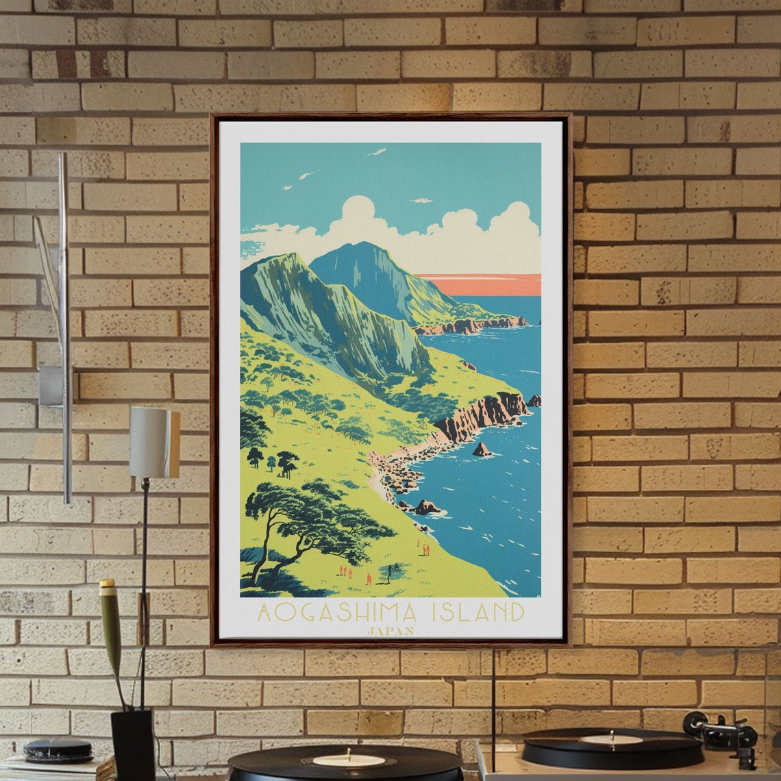 Aogashima Island Japan Volcanic Coast Green Cliffs Ocean View Poster - Image 6
