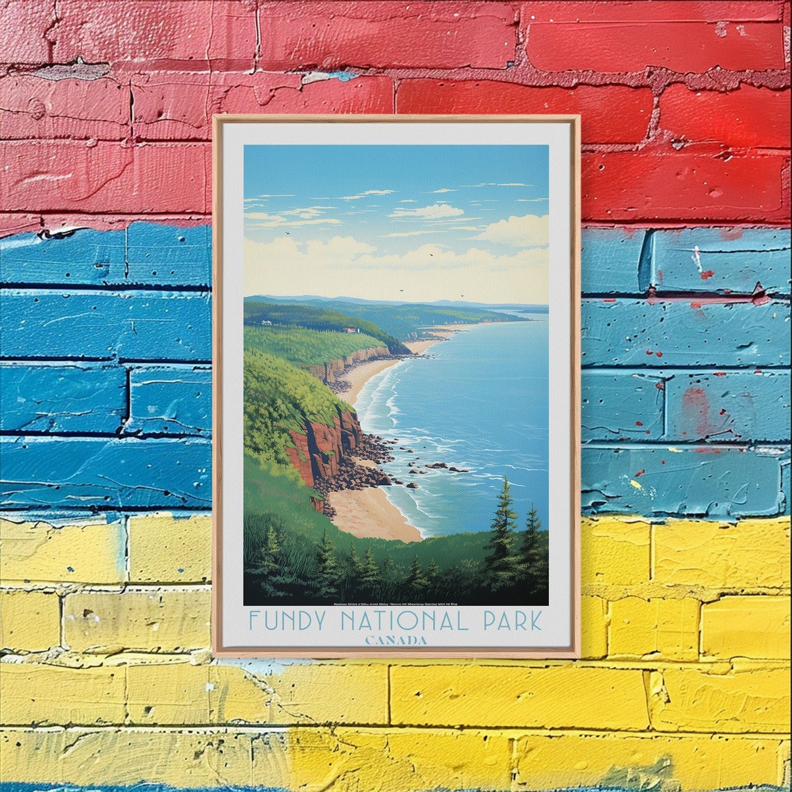 Fundy National Park Canada Coastal Cliffs Beach Forest Bay View Poster - Image 2