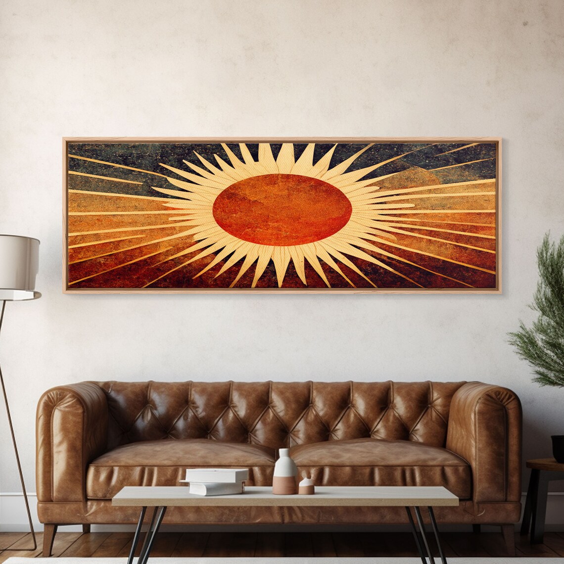 Art Deco Sunburst Wall Art Print, Panoramic Decor