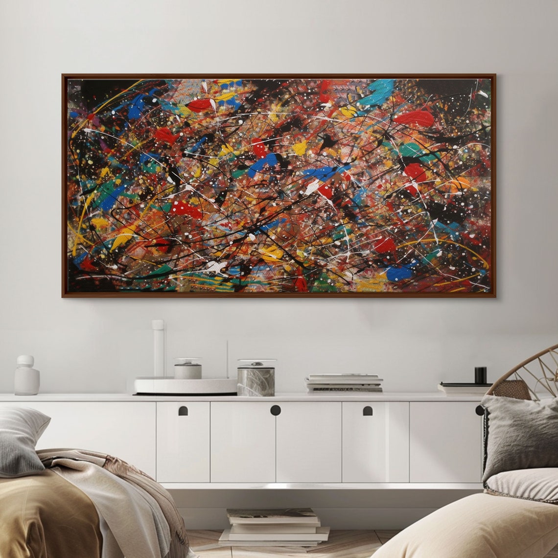 Colorful Drip Splatter Abstract Painting Modern Expressionist Poster - Image 4