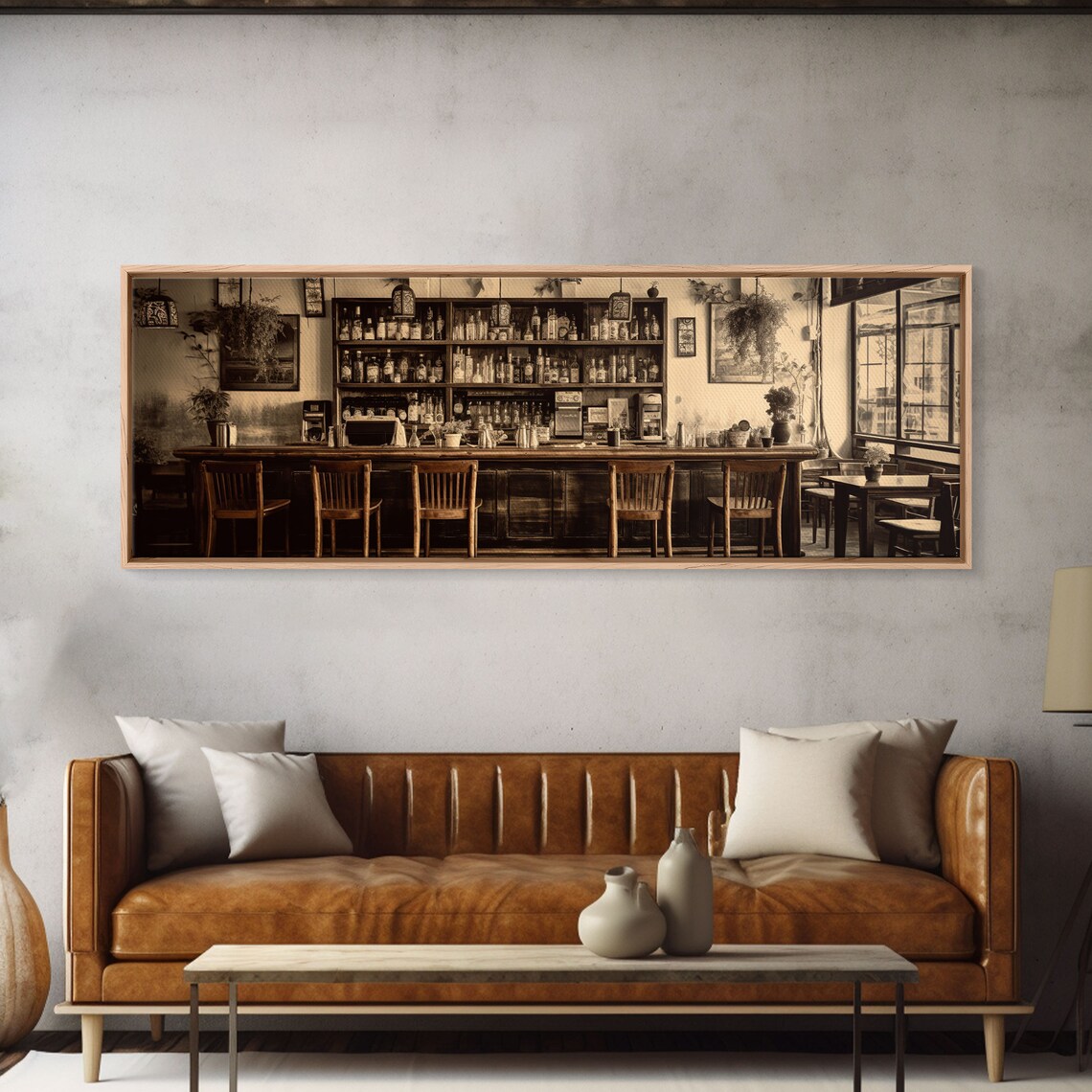 Old Timey Western Bar Sepia Art Print, Kitchen Wall Art