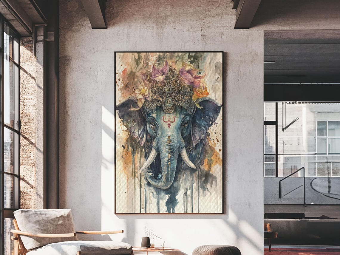 Ganesh Wall Art Ganesha Painting Print Framed Print Painting Of Ganesha Ganesh Art Hindu Art Hinduism Home Decor
