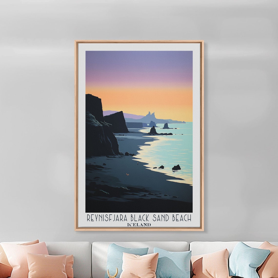 Reynisfjara Black Sand Beach Iceland Sunset Cliffs Ocean Poster - Image 4