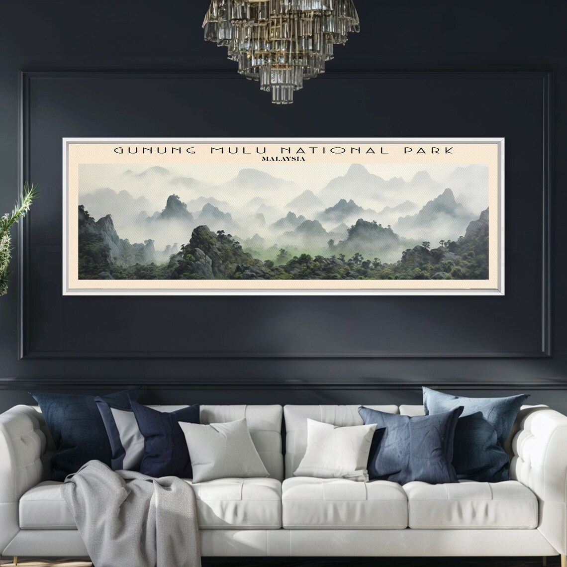 Gunung Mulu Malaysia Misty Limestone Peaks Emerald Jungle Ridges Travel Poster - Image 4