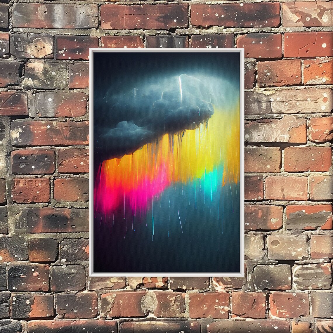 Rainbow In A Rain Cloud Abstract Poster Print - Image 4