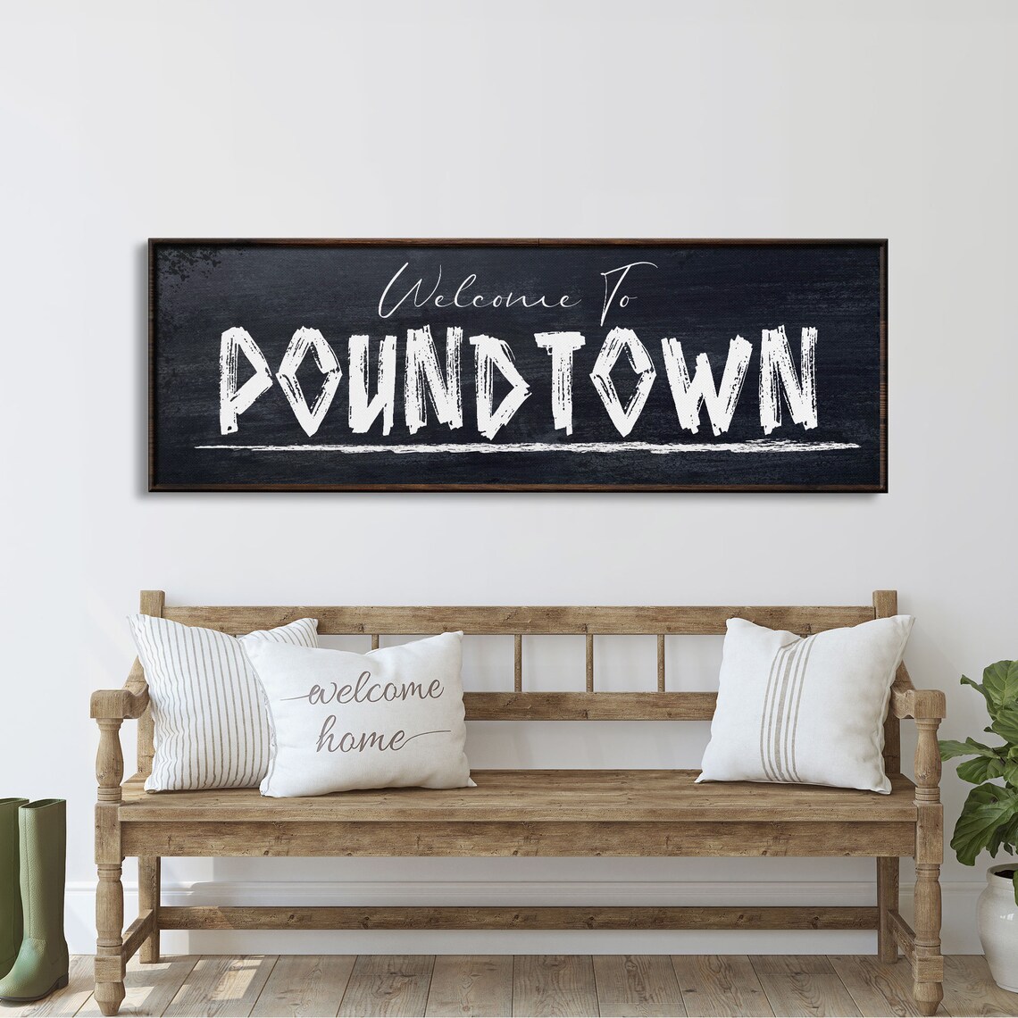 Welcome To Poundtown Funny Bedroom Sign Art Print - Image 2