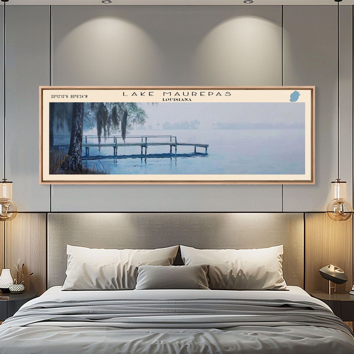 Lake Maurepas Louisiana Spanish Moss Cypress Misty Pier Lake Poster - Image 5