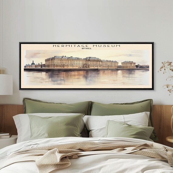 Hermitage Museum Framed Print Travel Poster Panoramic Wall Art Home Decor Gift For Travel Lover Wall Hanging