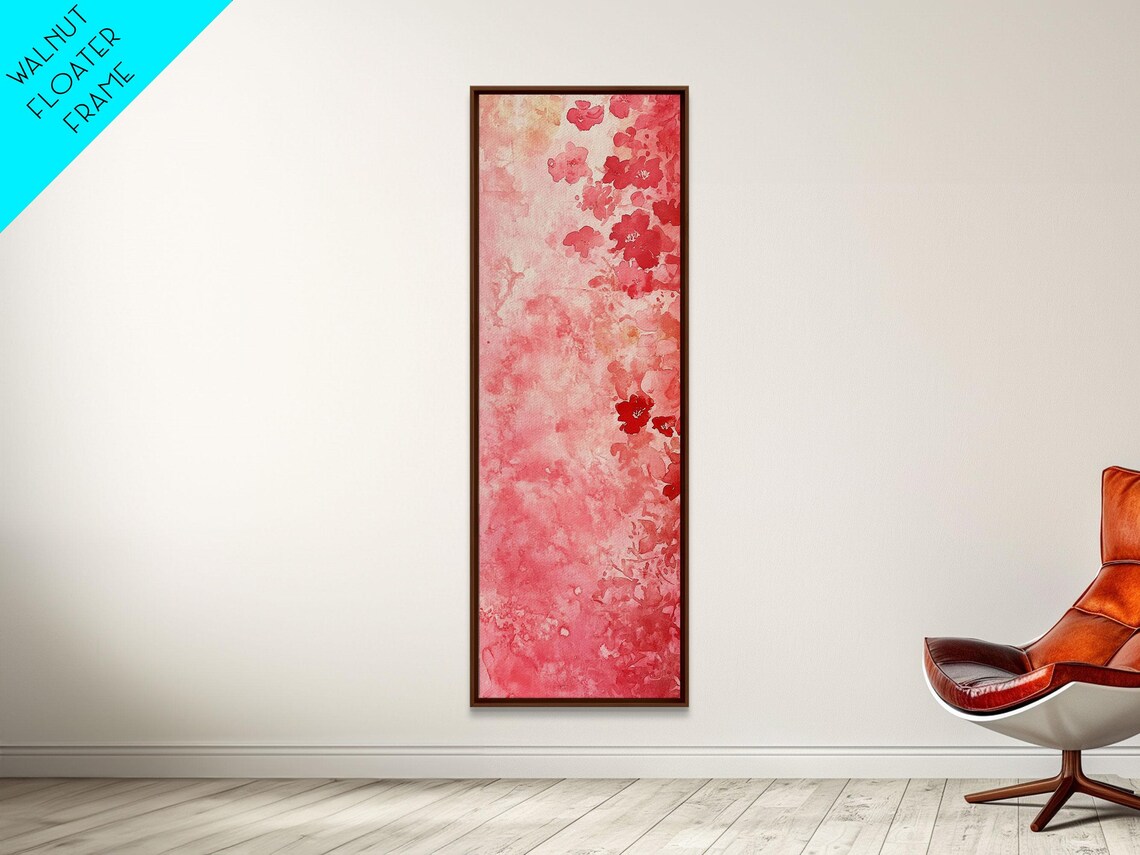Pink Abstract Floral Watercolor Wash Modern Minimalist Art Poster - Image 2