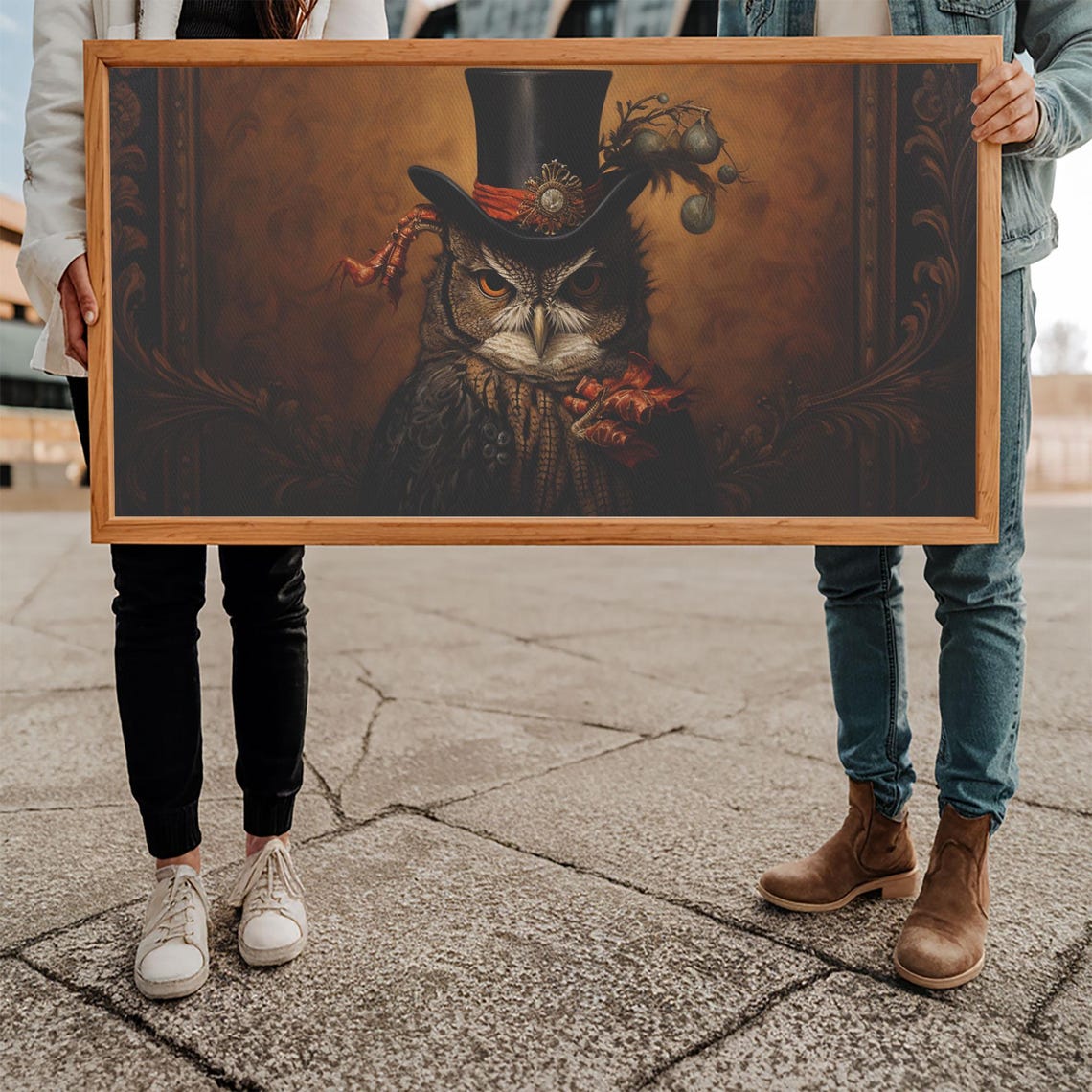 Gothic Owl in Top Hat Victorian Portrait Spooky Bird Halloween Poster - Image 5
